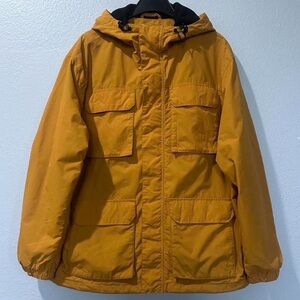 H&M Mustard Yellow Hooded Utility Jacket | Lined | Size XL
